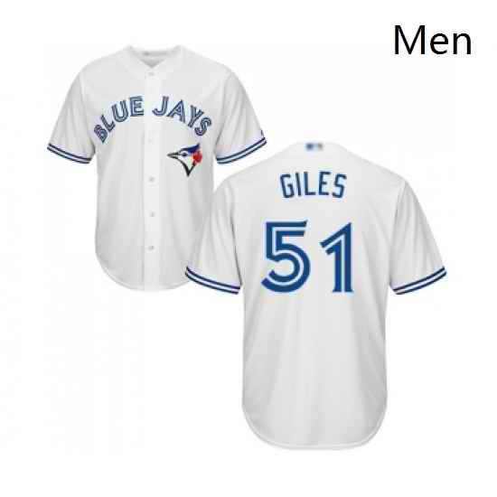 Mens Toronto Blue Jays 51 Ken Giles Replica White Home Baseball Jersey